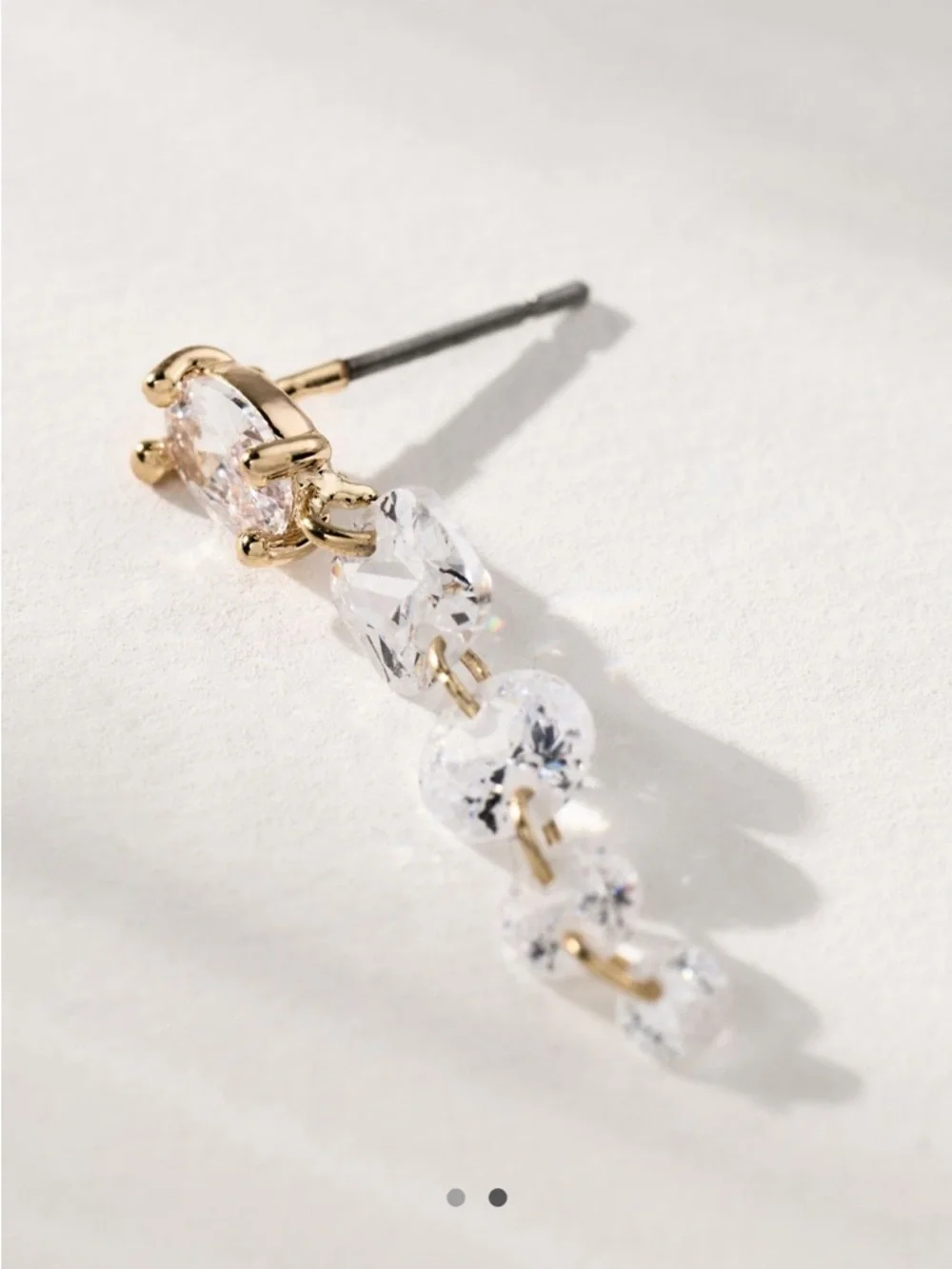 New! Anthropologie Clear Crystal Drop Earrings NWT (4005)